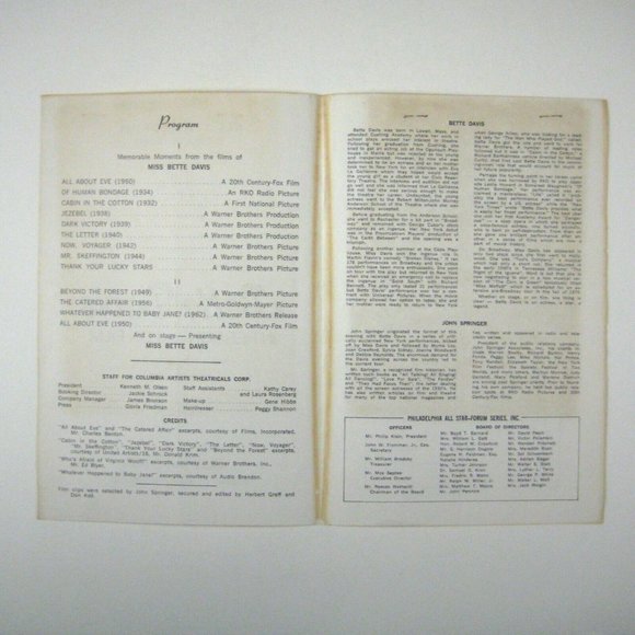 Bette Davis In Person Film Program 1974 Newspaper Clip About Eve Human Bondage - Picture 2 of 6